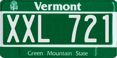 VT license plate XXL721