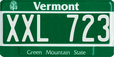 VT license plate XXL723
