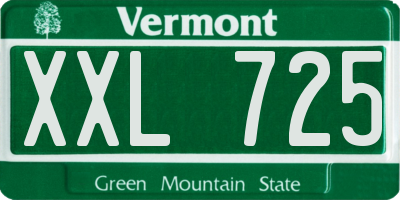 VT license plate XXL725