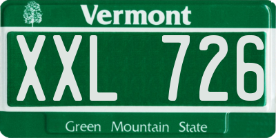 VT license plate XXL726