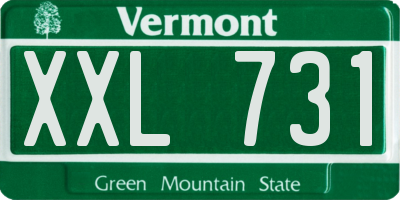 VT license plate XXL731