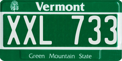 VT license plate XXL733