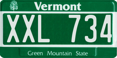 VT license plate XXL734
