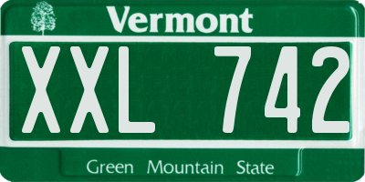VT license plate XXL742