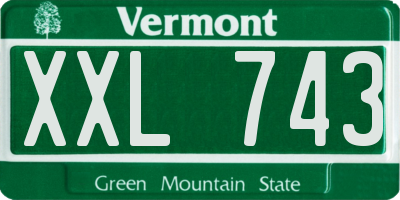 VT license plate XXL743