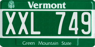 VT license plate XXL749