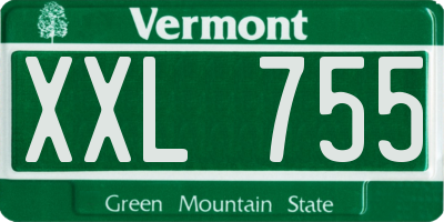 VT license plate XXL755