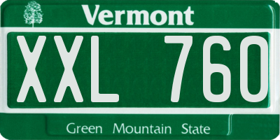 VT license plate XXL760