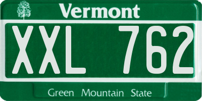 VT license plate XXL762