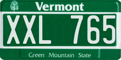 VT license plate XXL765