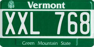 VT license plate XXL768