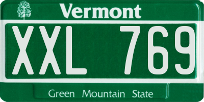 VT license plate XXL769