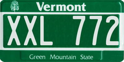 VT license plate XXL772