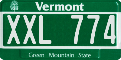 VT license plate XXL774