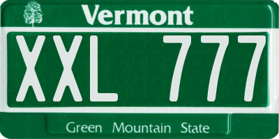 VT license plate XXL777