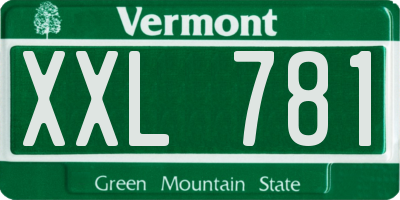 VT license plate XXL781