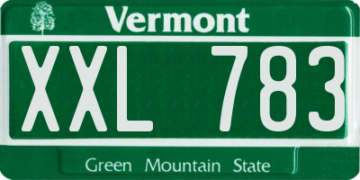 VT license plate XXL783