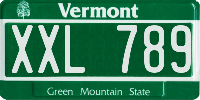 VT license plate XXL789