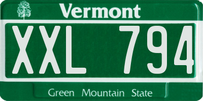 VT license plate XXL794