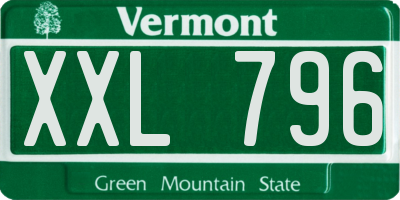VT license plate XXL796