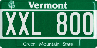 VT license plate XXL800