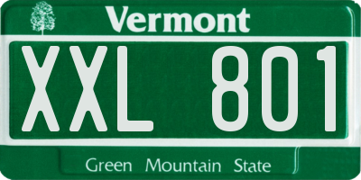 VT license plate XXL801