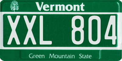VT license plate XXL804