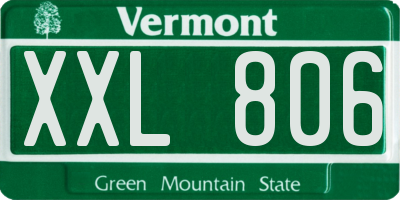 VT license plate XXL806