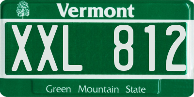 VT license plate XXL812