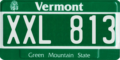 VT license plate XXL813
