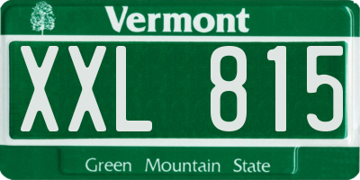 VT license plate XXL815