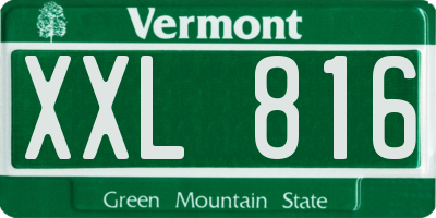 VT license plate XXL816