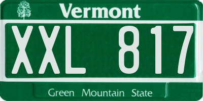 VT license plate XXL817