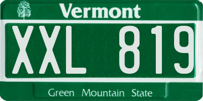 VT license plate XXL819