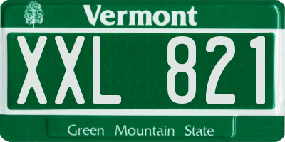 VT license plate XXL821