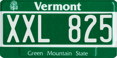 VT license plate XXL825