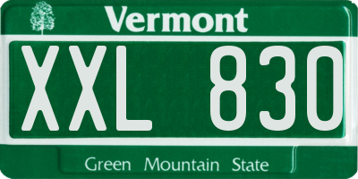 VT license plate XXL830