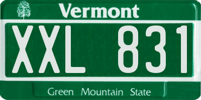 VT license plate XXL831