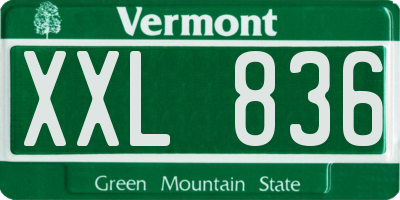 VT license plate XXL836