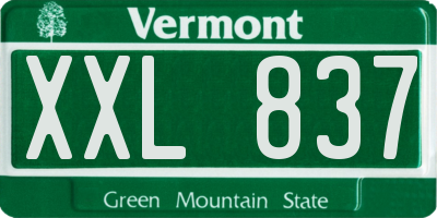 VT license plate XXL837