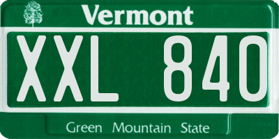 VT license plate XXL840