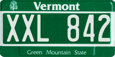 VT license plate XXL842