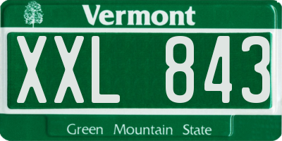 VT license plate XXL843