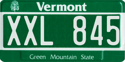 VT license plate XXL845