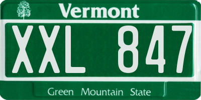 VT license plate XXL847