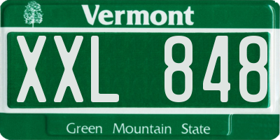 VT license plate XXL848