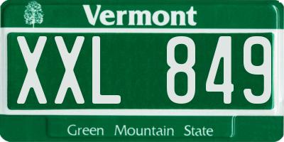VT license plate XXL849