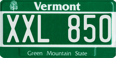 VT license plate XXL850