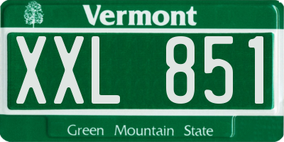 VT license plate XXL851