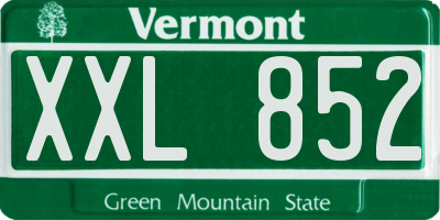 VT license plate XXL852